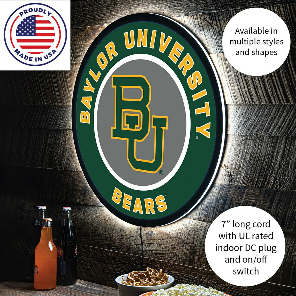 LED Wall Decor, Round, Baylor University - Collegiate Home