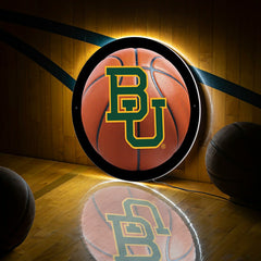 LED Wall Decor, Round, Med, Baylor, Basketball - Collegiate Home