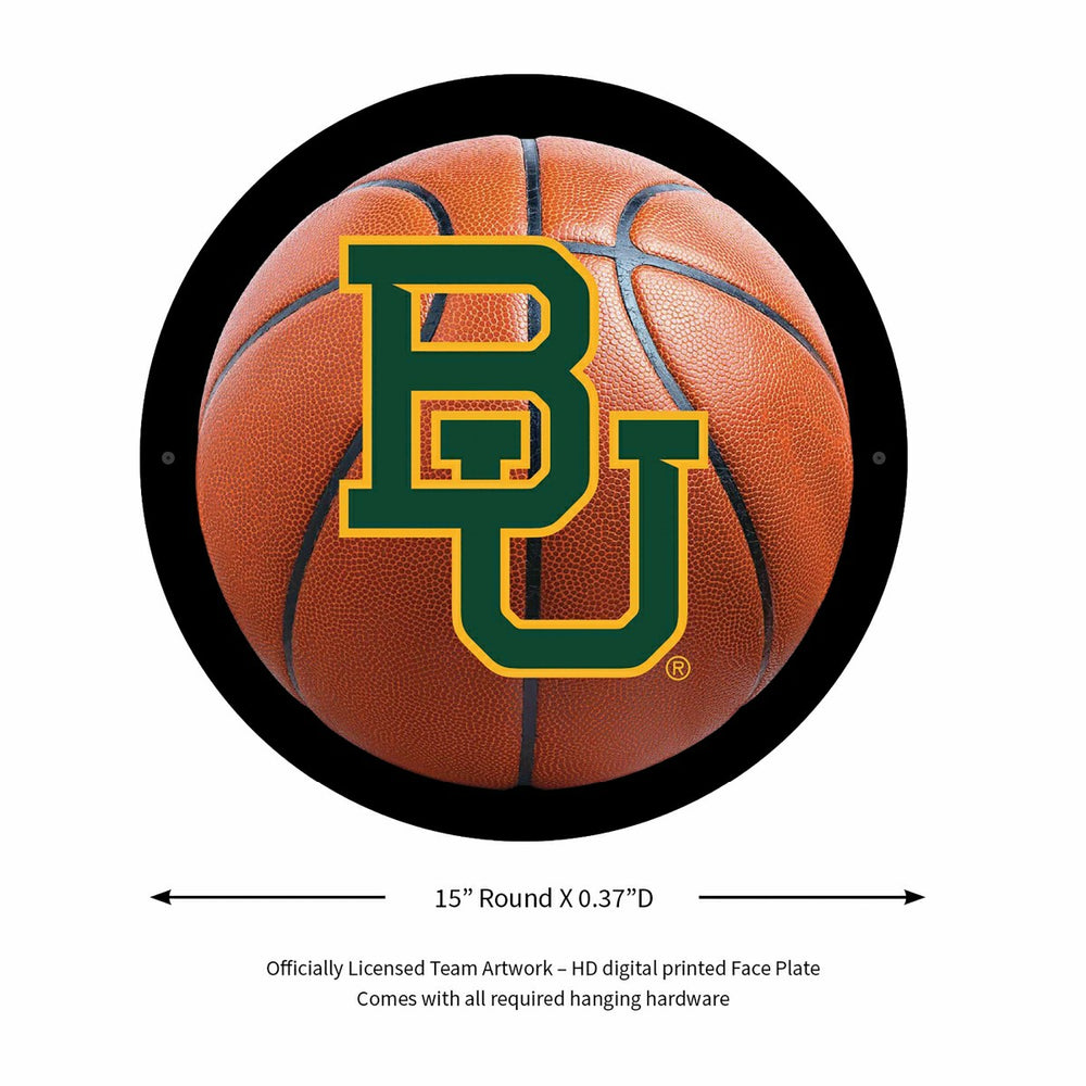 LED Wall Decor, Round, Med, Baylor, Basketball - Collegiate Home