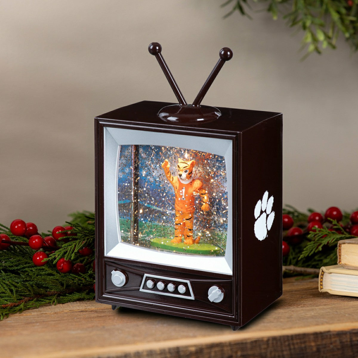 Clemson University Vintage TV Water Lantern - Collegiate Home
