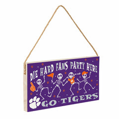 Clemson University Halloween Wood Wall Sign, 6x11 - Collegiate Home