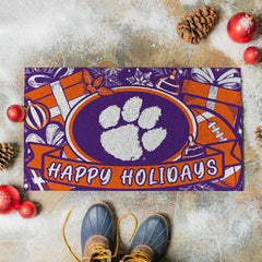 Clemson University Holiday PVC Mat, 28"x16" - Collegiate
