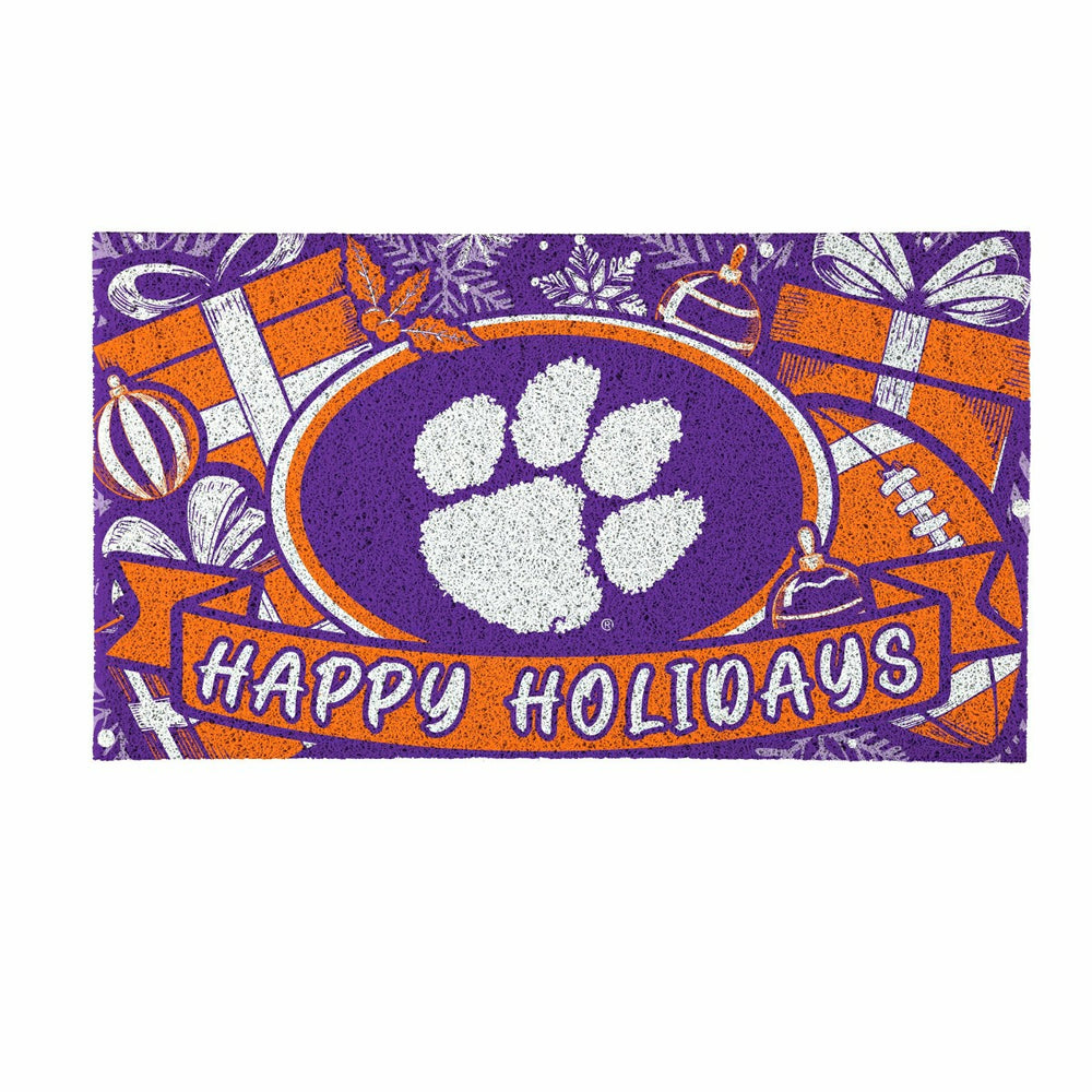 Clemson University Holiday PVC Mat, 28"x16" - Collegiate