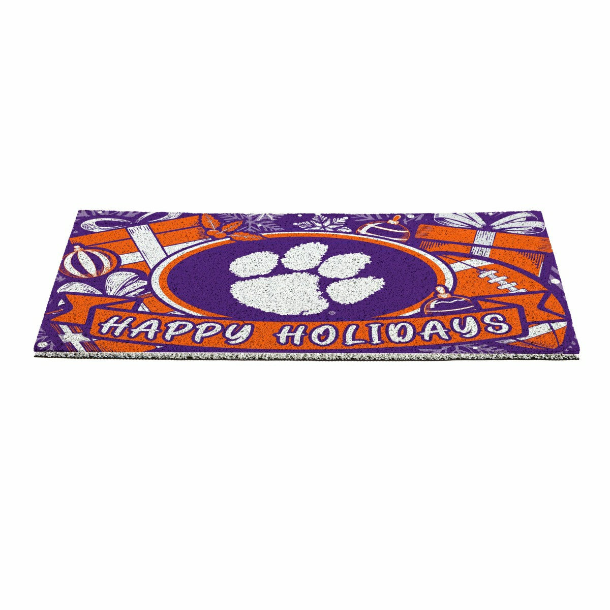 Clemson University Holiday PVC Mat, 28"x16" - Collegiate