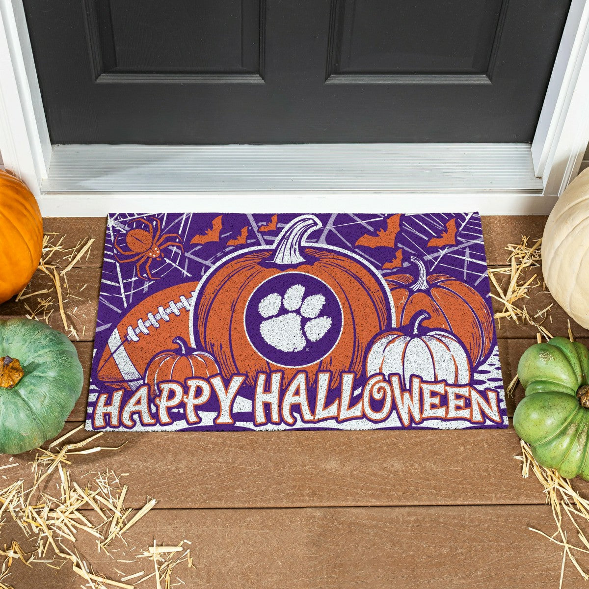 Clemson University Halloween PVC Mat, 28"x16" - Collegiate