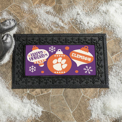 Clemson University Holiday Flocked Coir Sassafras Switch Mat, 22"x10" - Collegiate
