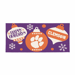 Clemson University Holiday Flocked Coir Sassafras Switch Mat, 22"x10" - Collegiate