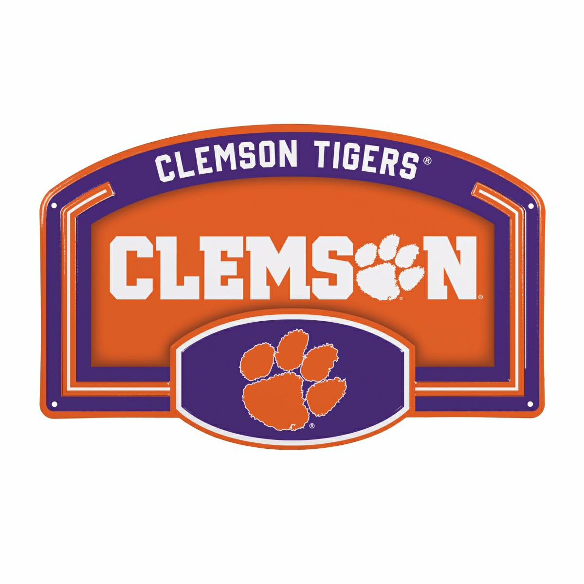 Clemson University USA Embossed Steel Wall Sign, 11" x 17" - Collegiate Home