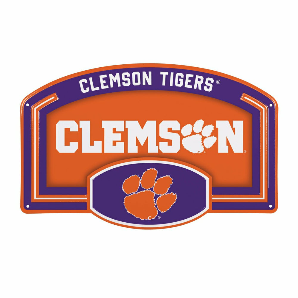 Clemson University USA Embossed Steel Wall Sign, 11" x 17" - Collegiate Home