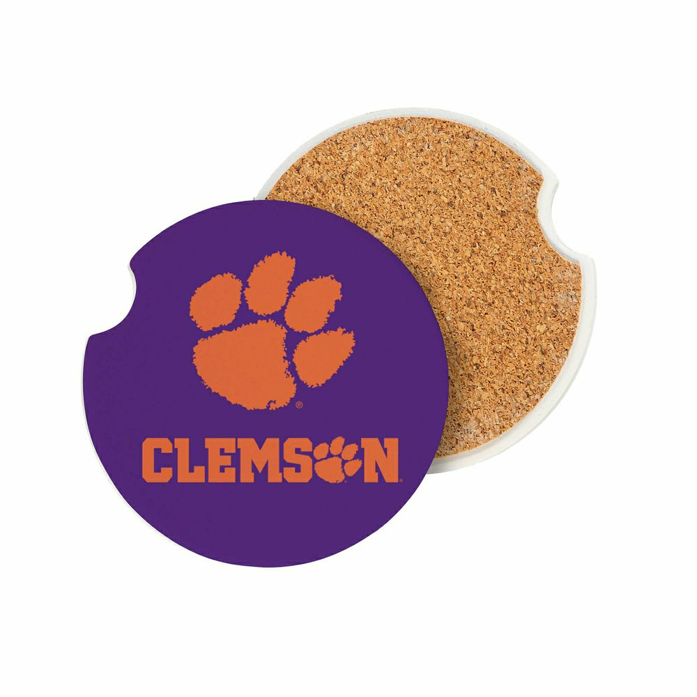 Clemson University Car Coaster Set, 2pc - Collegiate Home
