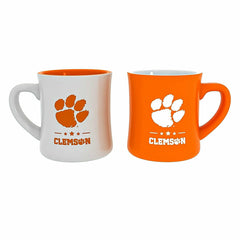 Clemson University 10oz Ceramic Cup Set, 2pc - Collegiate Home