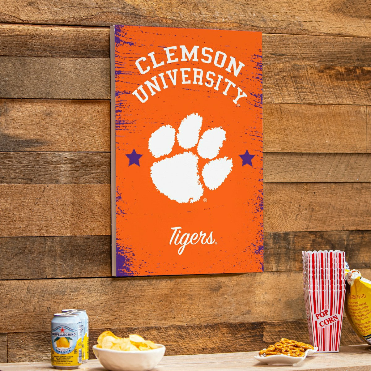 Clemson University Wood Wall Sign, 16x24 - Collegiate Home