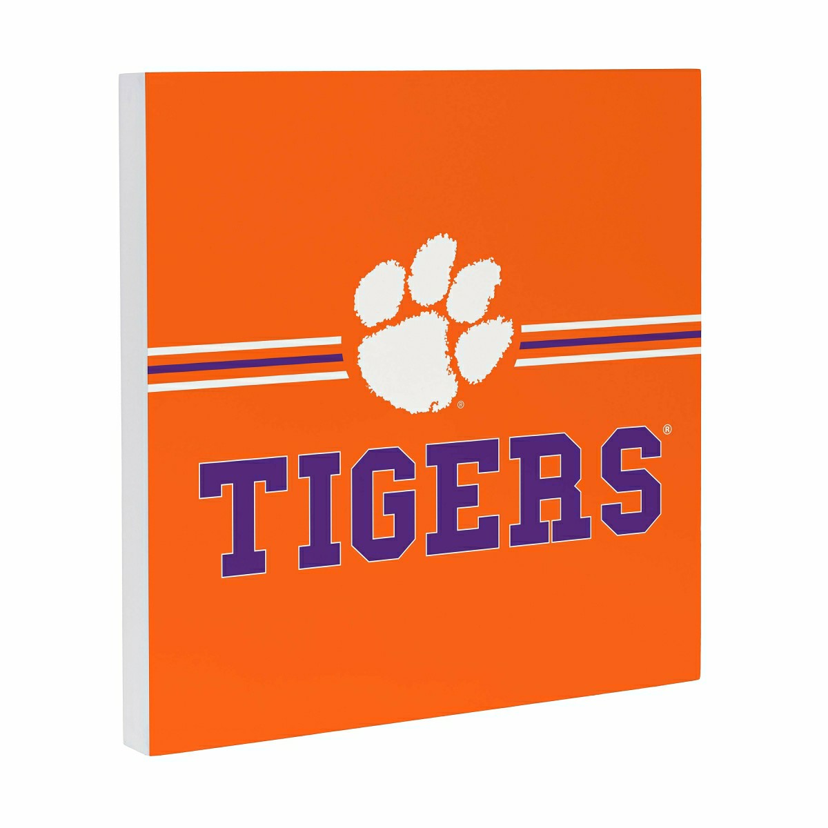 Clemson University Wood Wall Sign, 12x12 - Collegiate Home