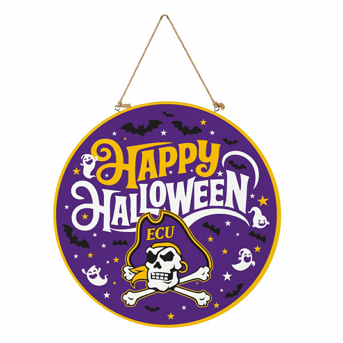East Carolina University Halloween Round Door Décor with Hanging Rope, - Collegiate Home