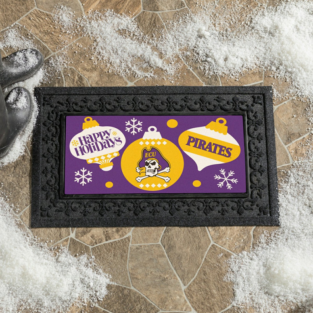 East Carolina University Holiday Flocked Coir Sassafras Switch Mat, 22 - Collegiate