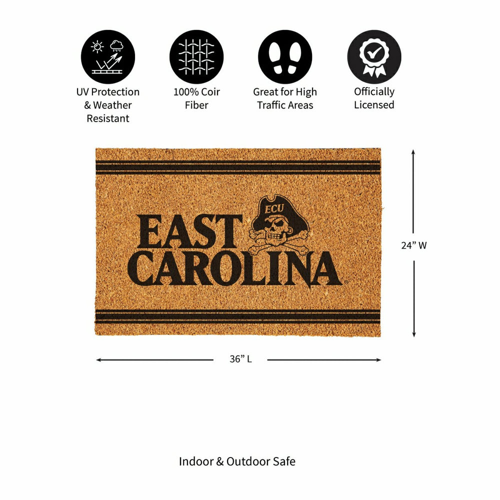 East Carolina University Large One Color Coir Mat, 36"x24" - Collegiate