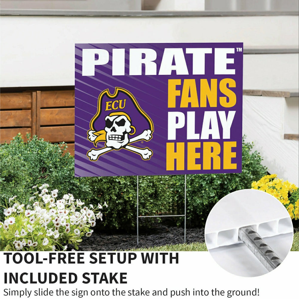 East Carolina University Coroplast Yard Sign "Fans Play Here" - Collegiate Home