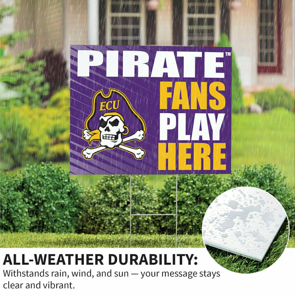 East Carolina University Coroplast Yard Sign "Fans Play Here" - Collegiate Home