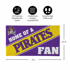 East Carolina University, PVC Mat COLOR, Home of a Fan - Collegiate