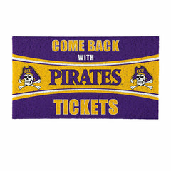 28" x 16" PVC Trapper Mat, Come Back with Tickets, East Carolina Unive - Collegiate