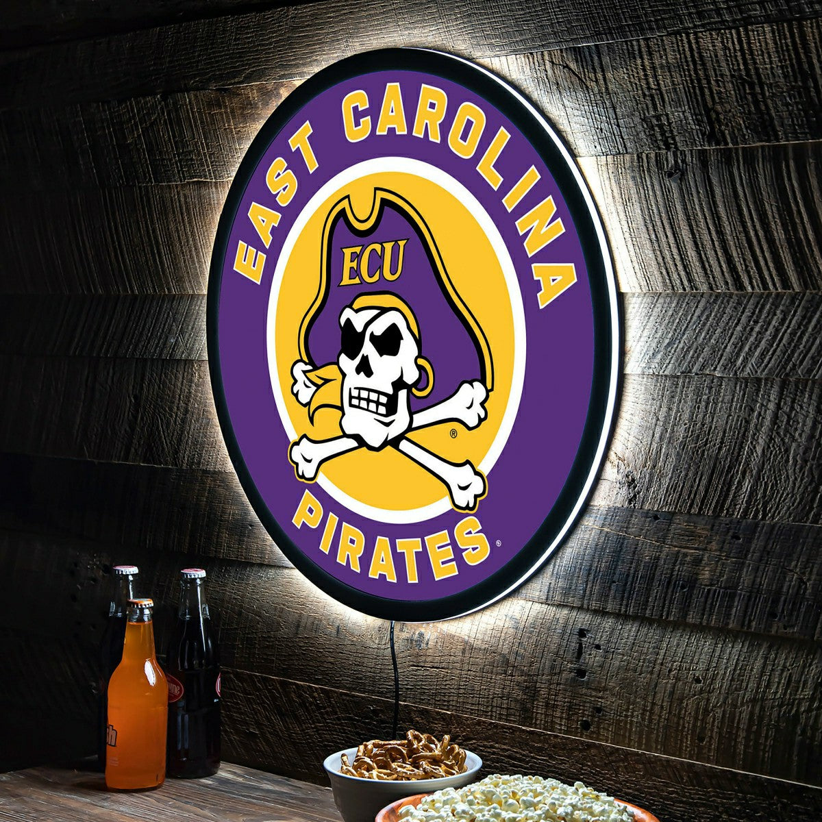 LED Wall Decor, Round, East Carolina University - Collegiate Home