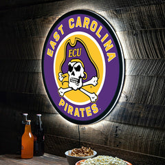 LED Wall Decor, Round, East Carolina University - Collegiate Home