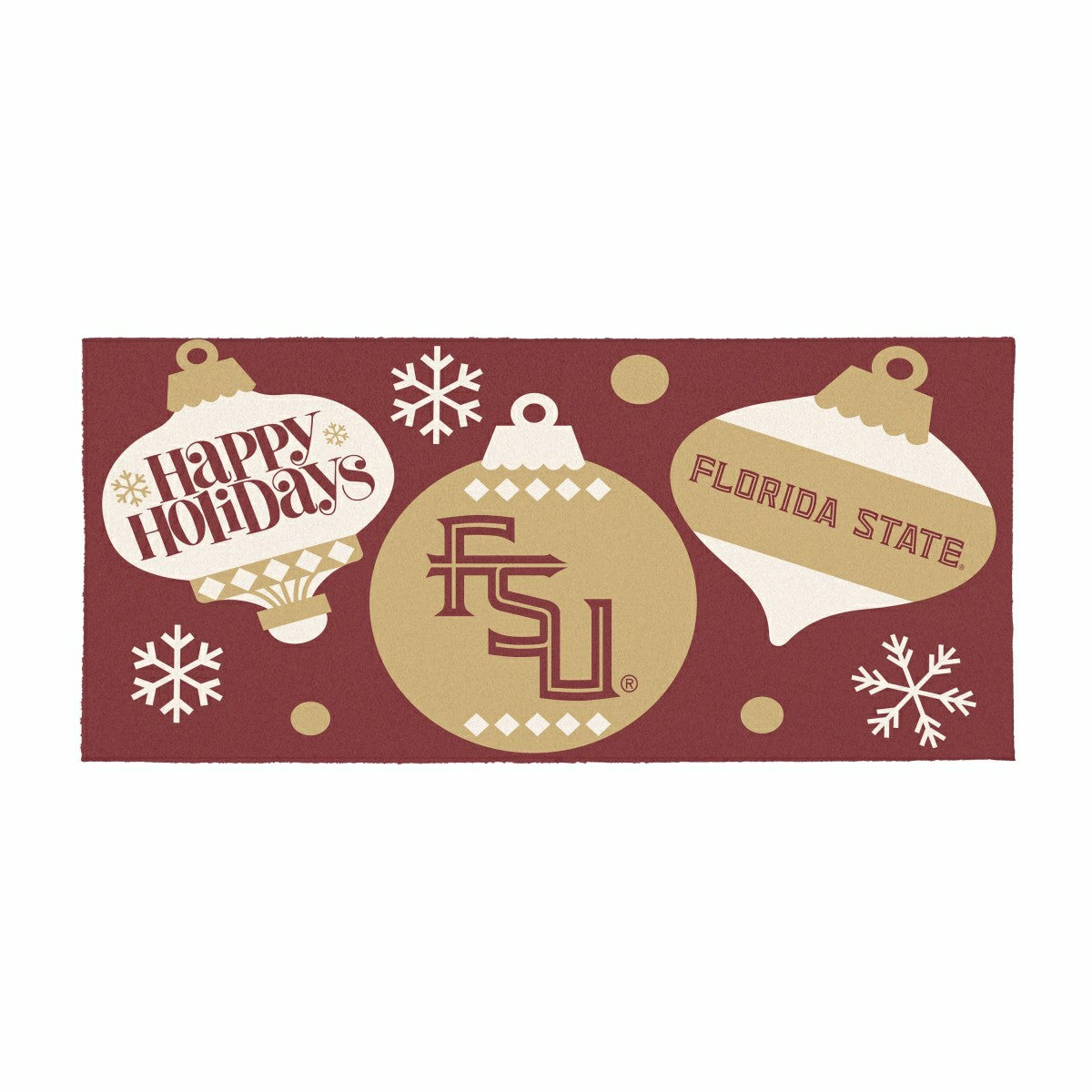 Florida State University Holiday Flocked Coir Sassafras Switch Mat, 22 - Collegiate