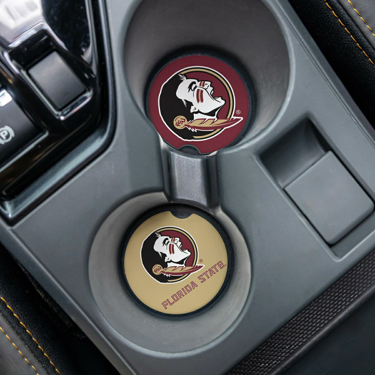 Florida State University Car Coaster Set, 2pc - Collegiate Home