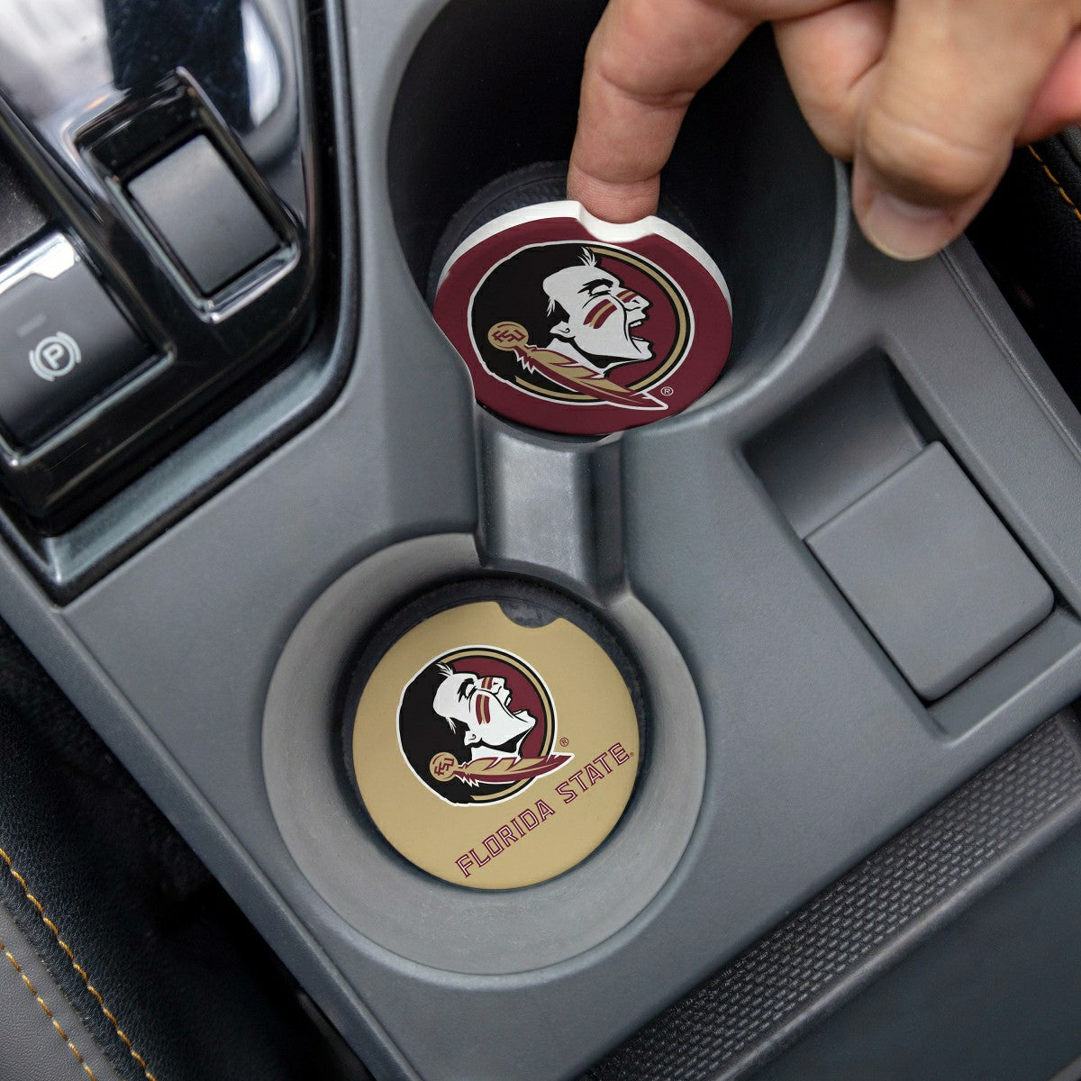 Florida State University Car Coaster Set, 2pc - Collegiate Home