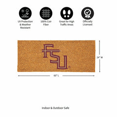 Florida State University Extra Large Full Color Coir Mat, 60"x24" - Collegiate