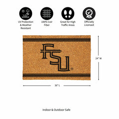 Florida State University Large One Color Coir Mat, 36"x24" - Collegiate