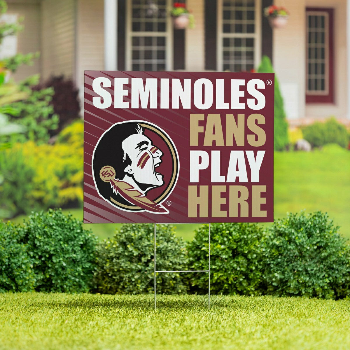 Florida State University Coroplast Yard Sign "Fans Play Here" - Collegiate Home