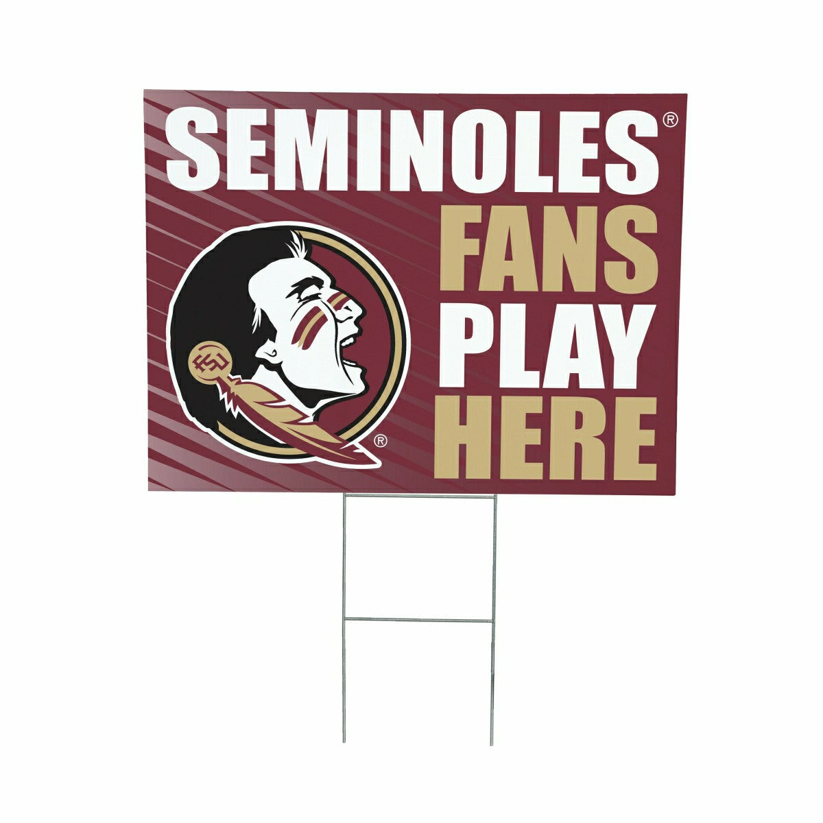 Florida State University Coroplast Yard Sign "Fans Play Here" - Collegiate Home