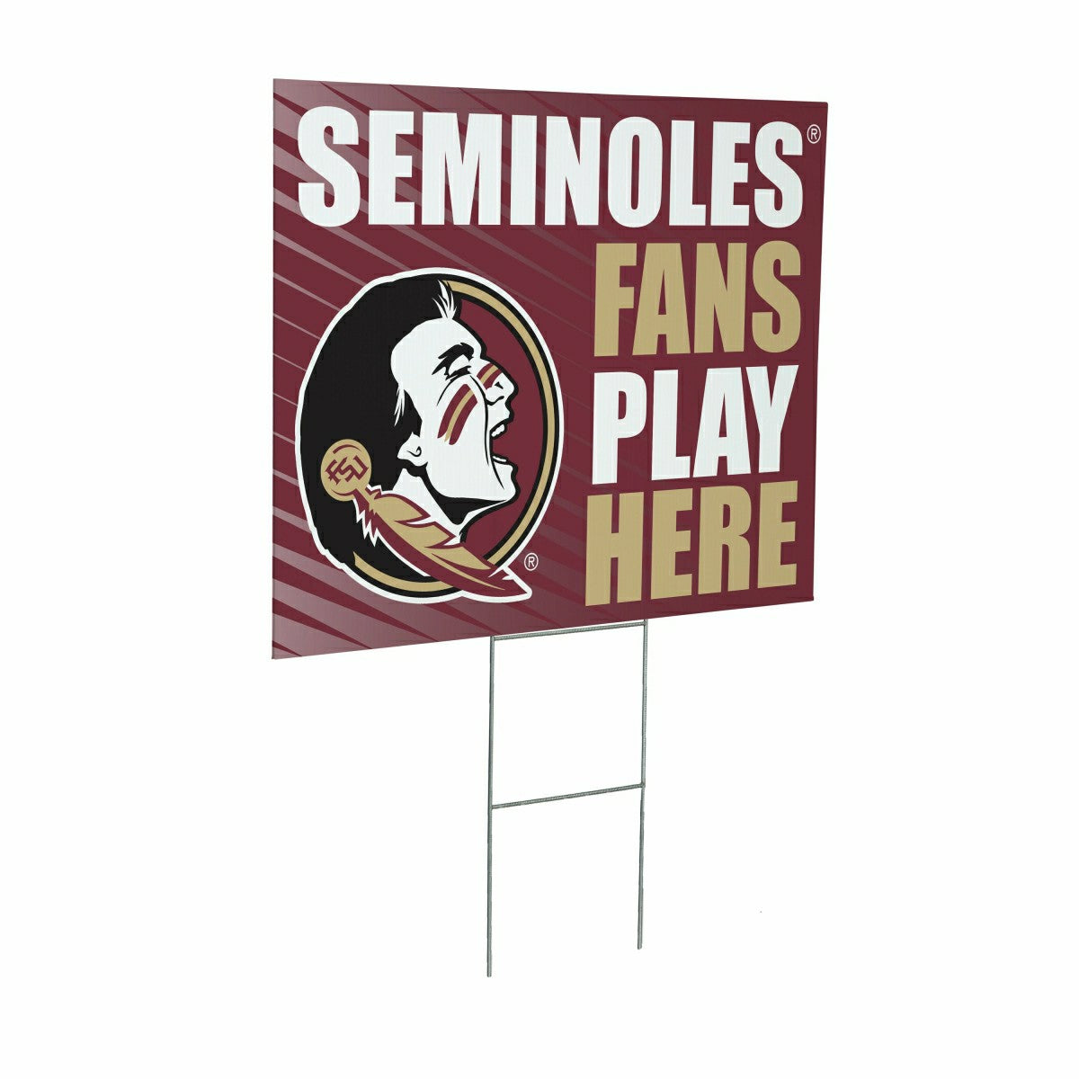 Florida State University Coroplast Yard Sign "Fans Play Here" - Collegiate Home