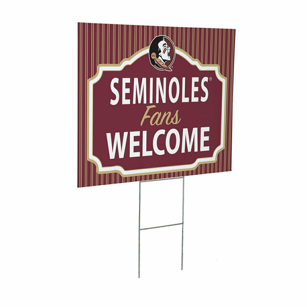 Florida State University Coroplast Yard Sign, "Fans Welcome" - Collegiate Home