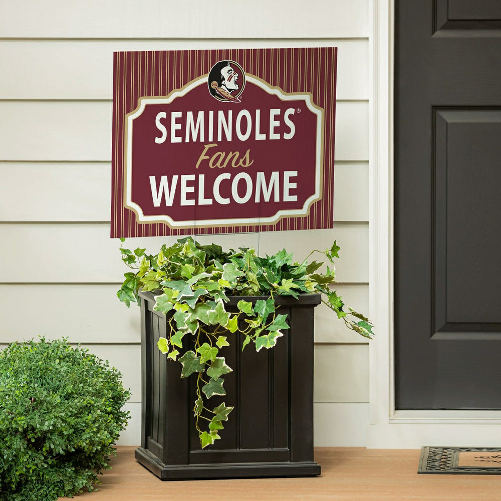 Florida State University Coroplast Yard Sign, "Fans Welcome" - Collegiate Home