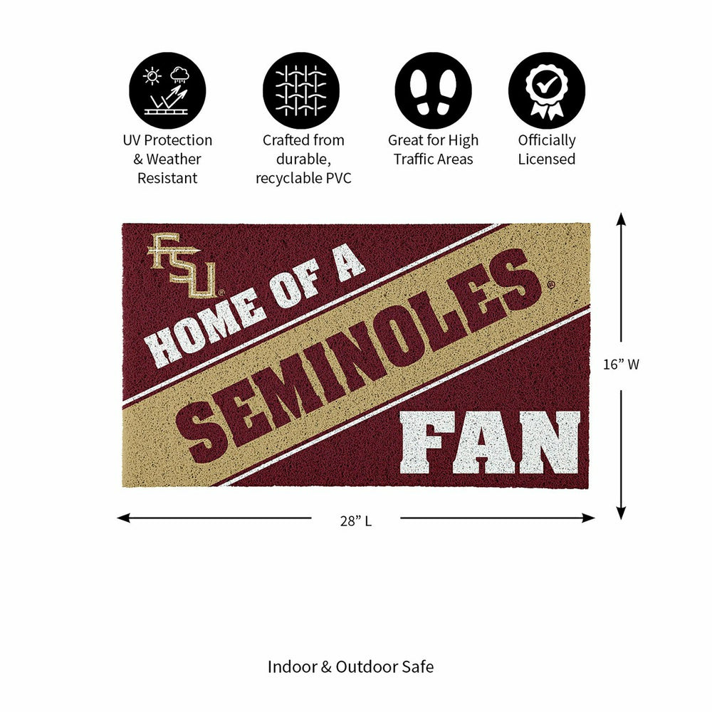 Florida State University, PVC Mat COLOR, Home of a Fan - Collegiate