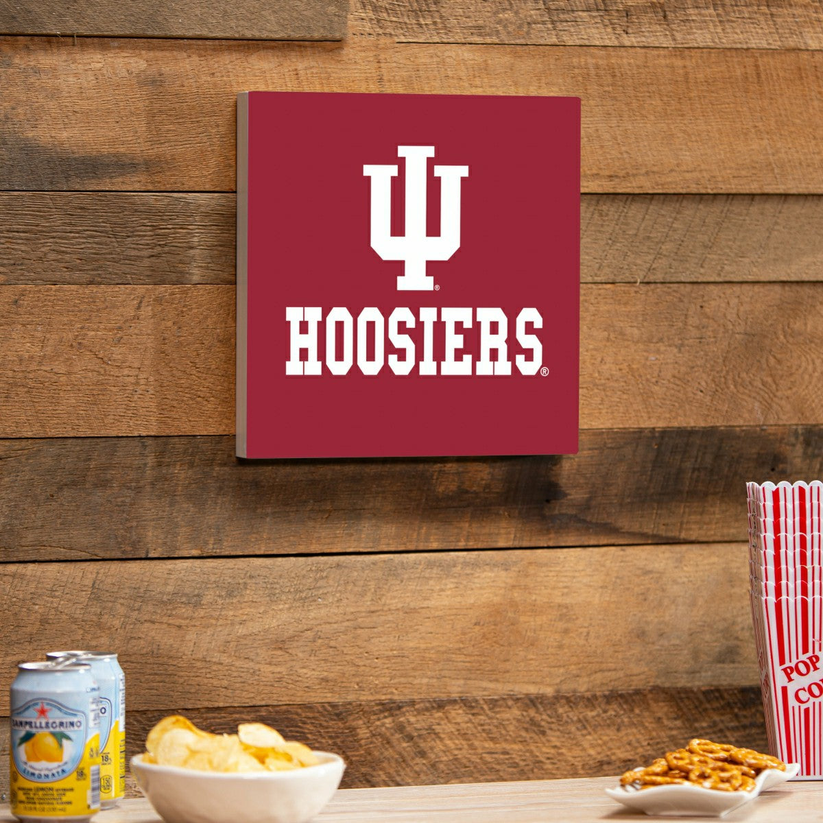 Indiana University Wood Wall Sign, 12x12 - Collegiate Home