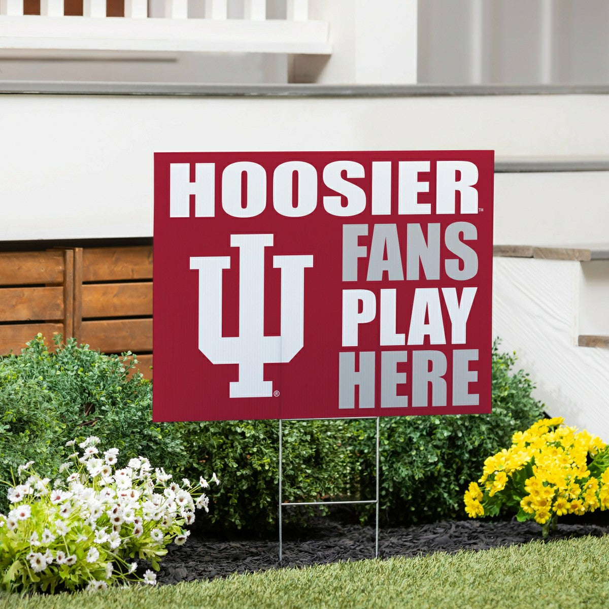 Indiana University Coroplast Yard Sign "Fans Play Here" - Collegiate Home