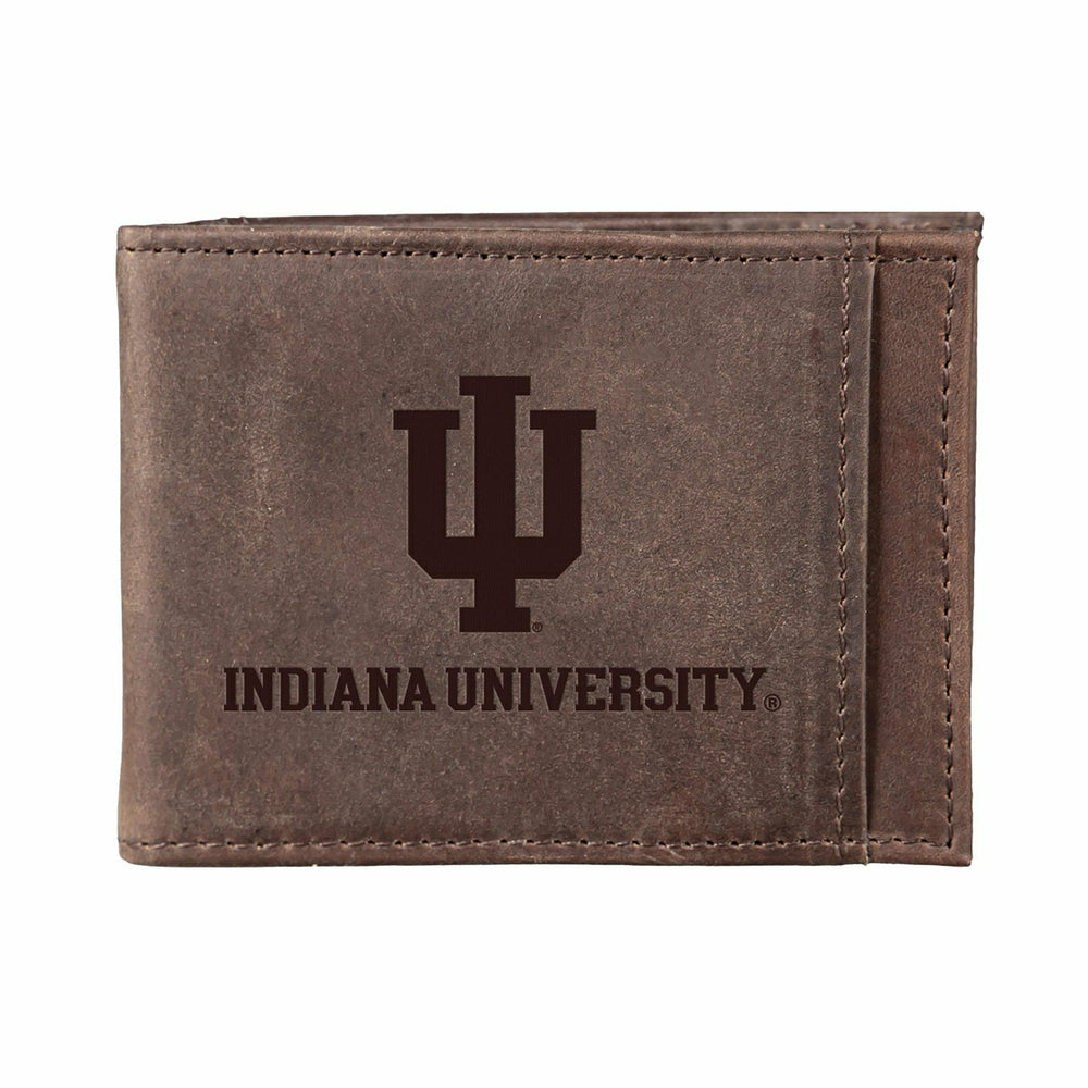 Front Pocket Wallet w/ RFID Blocking, Indiana Unviersity, Brown - Collegiate Home