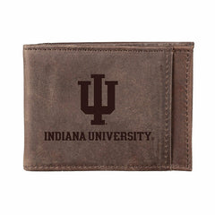 Front Pocket Wallet w/ RFID Blocking, Indiana Unviersity, Brown - Collegiate Home