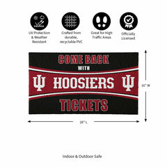 28" x 16" PVC Trapper Mat, Come Back with Tickets, Indiana University - Collegiate