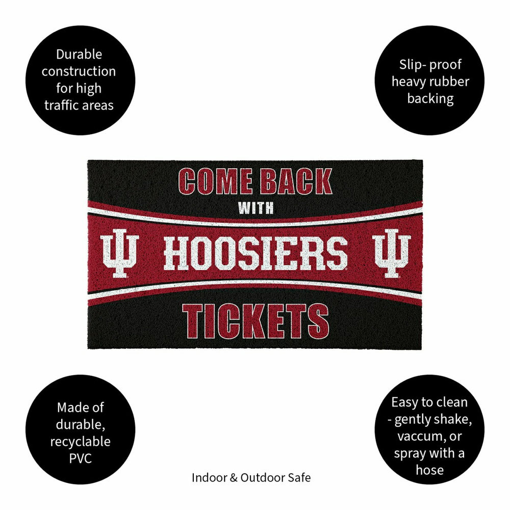 28" x 16" PVC Trapper Mat, Come Back with Tickets, Indiana University - Collegiate