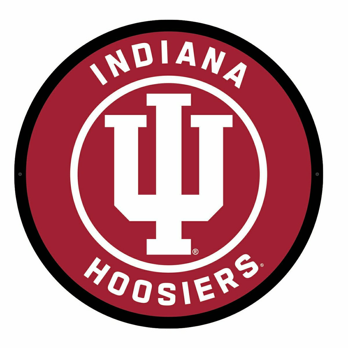 LED Wall Decor, College Football Round, Indiana University - Collegiate Home