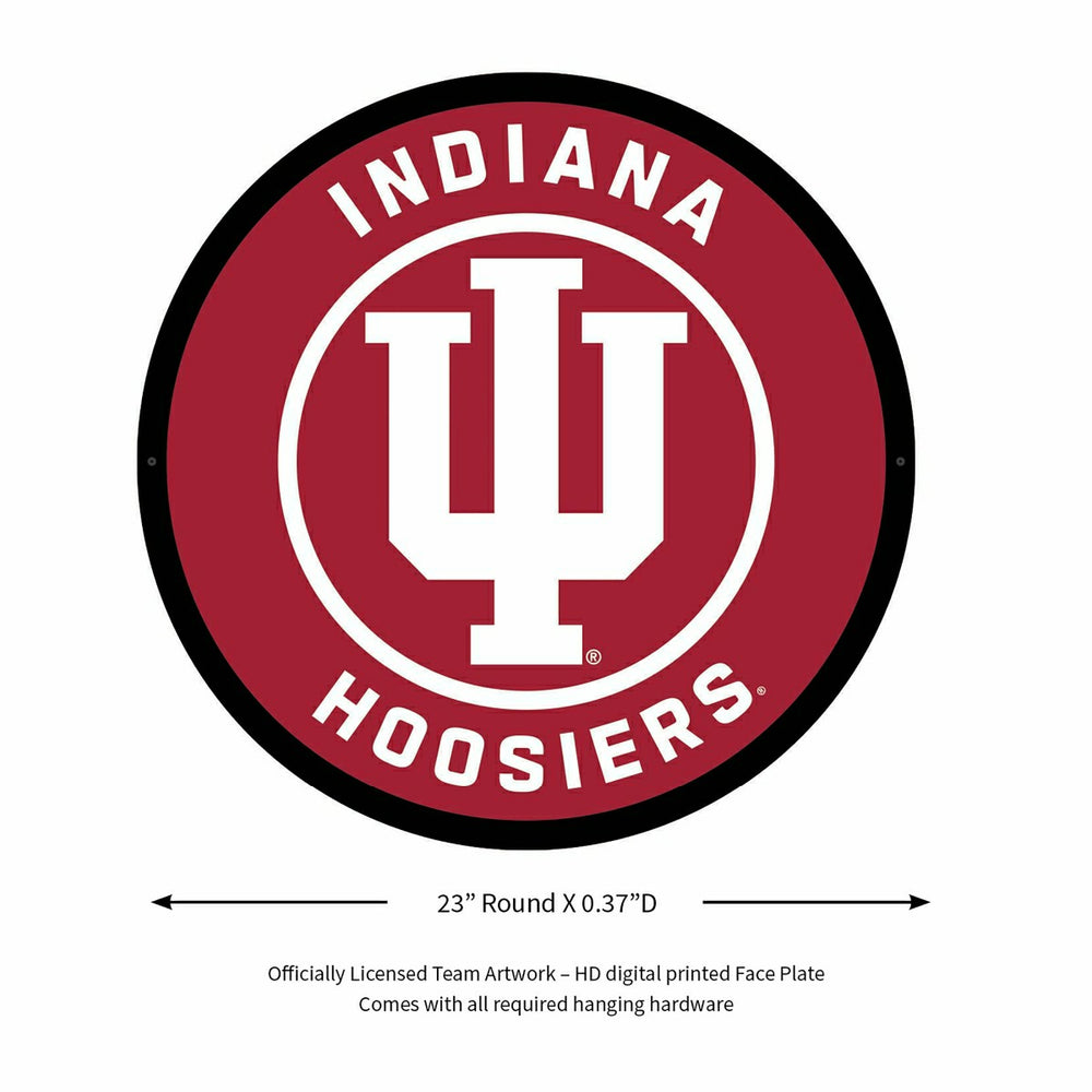 LED Wall Decor, College Football Round, Indiana University - Collegiate Home