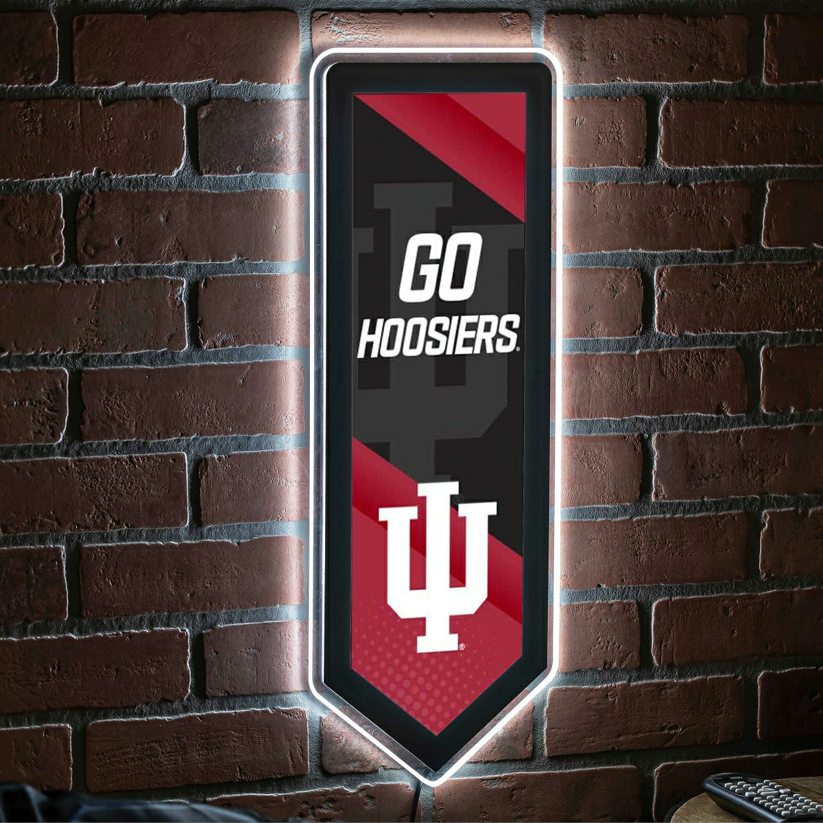 LED Wall Decor, College Football Pennant, Indiana University - Collegiate Home