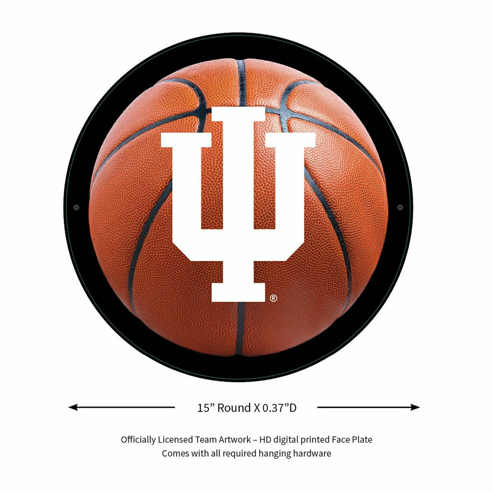 LED Wall Decor, Round, Med, Indiana, Basketball - Collegiate Home