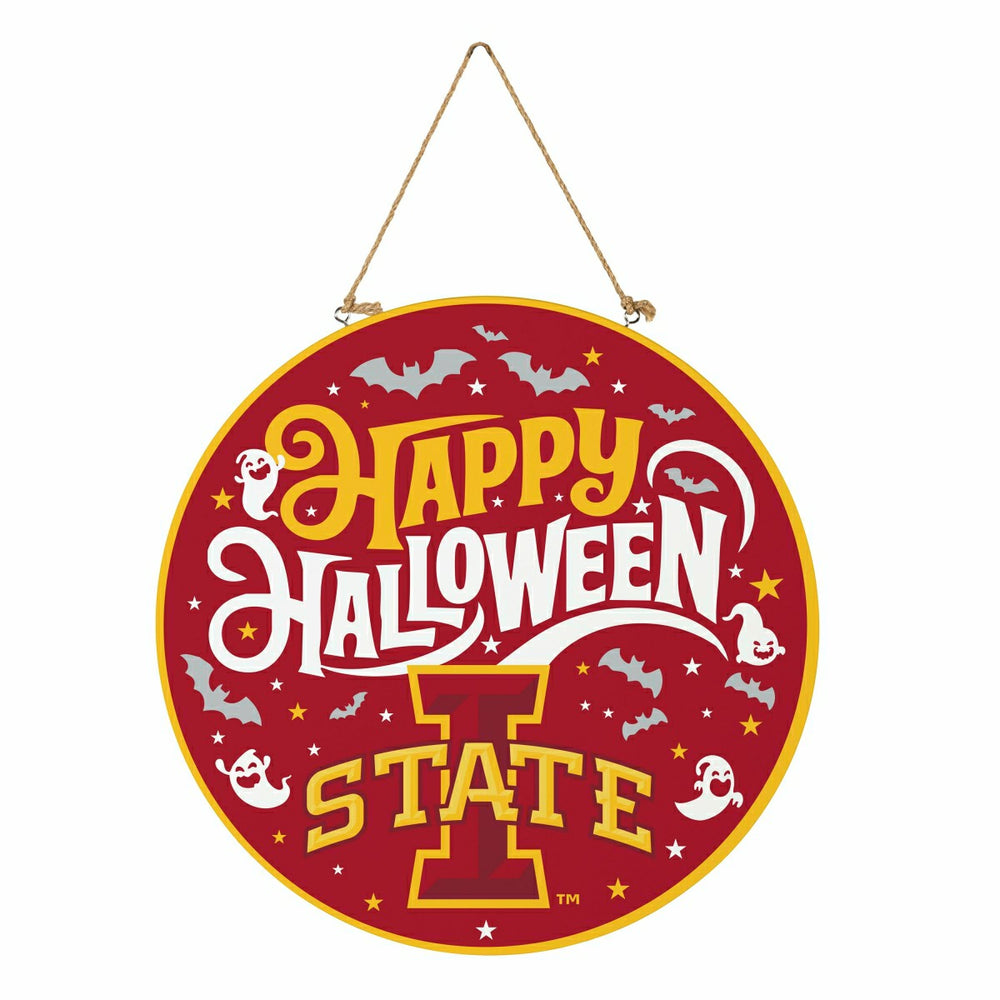 Iowa State University Halloween Round Door Décor with Hanging Rope, 18 - Collegiate Home