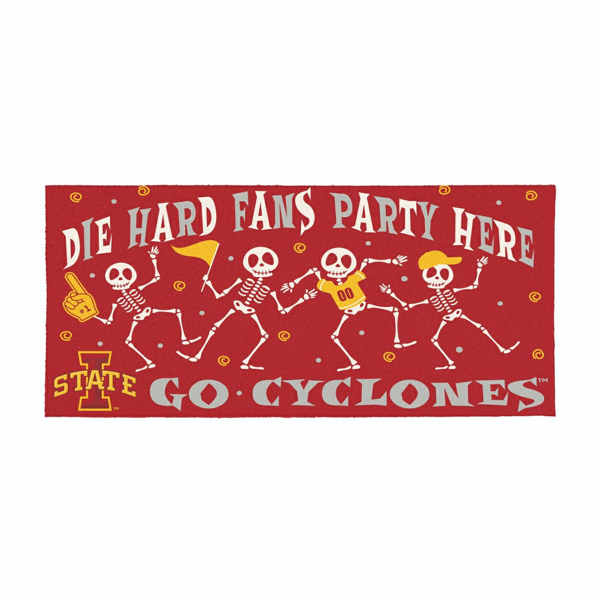 Iowa State University Flocked Coir Halloween Sassafras Switch Mat, 22" - Collegiate