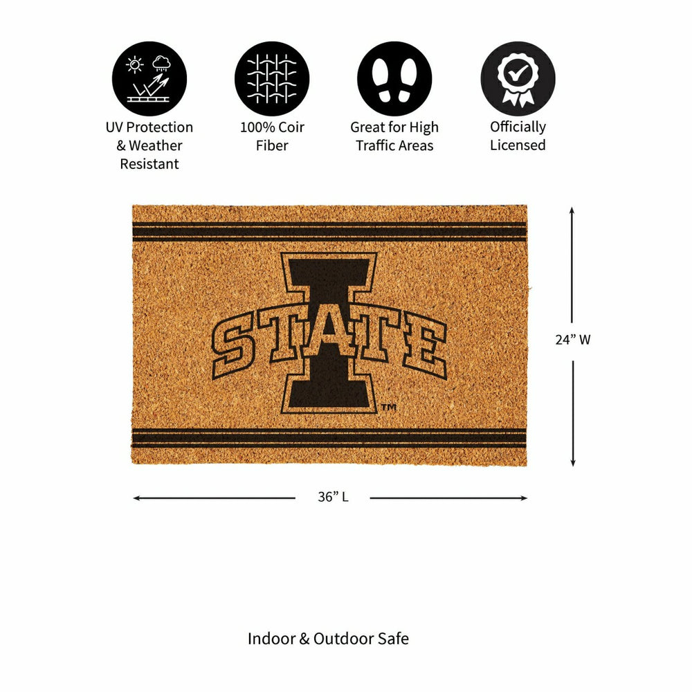 Iowa State University Large One Color Coir Mat, 36"x24" - Collegiate